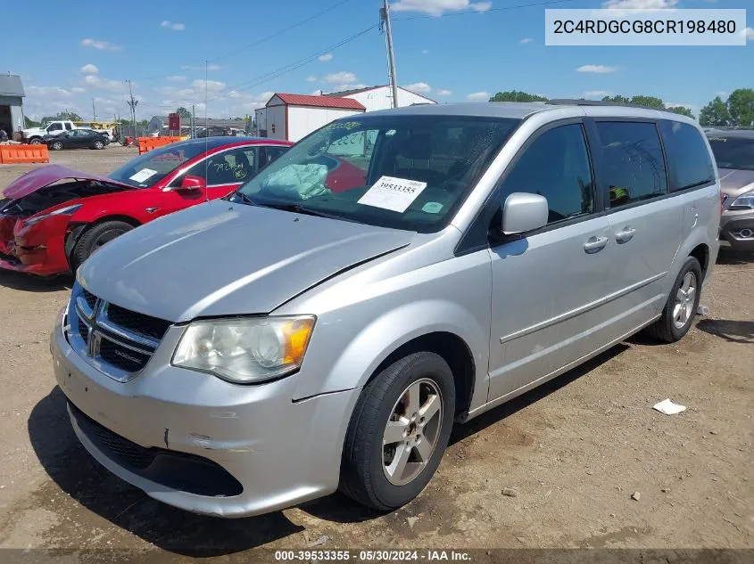 2012 Dodge Grand Caravan Sxt VIN: 2C4RDGCG8CR198480 Lot: 39533355