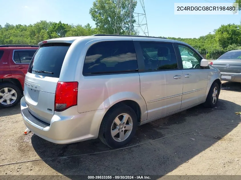 2012 Dodge Grand Caravan Sxt VIN: 2C4RDGCG8CR198480 Lot: 39533355