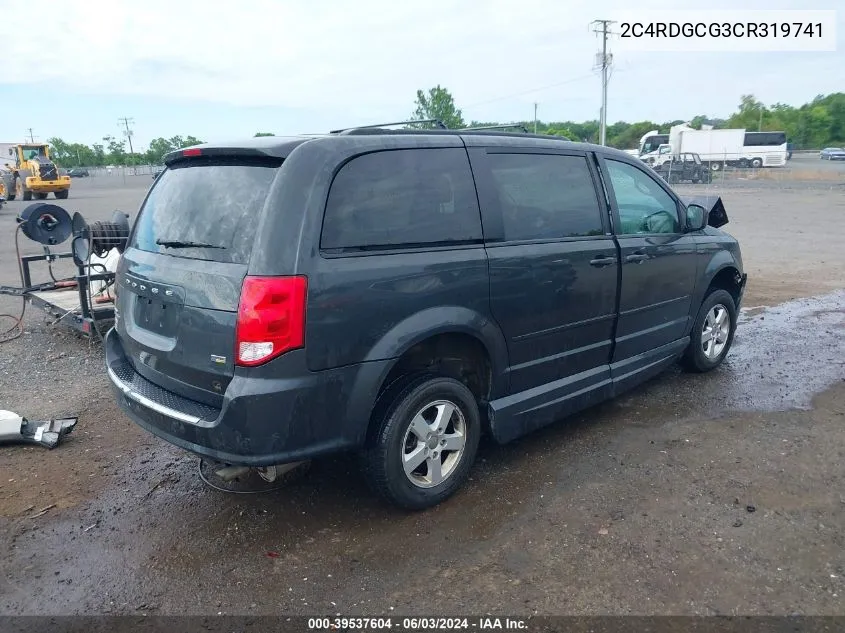 2012 Dodge Grand Caravan Sxt VIN: 2C4RDGCG3CR319741 Lot: 39537604