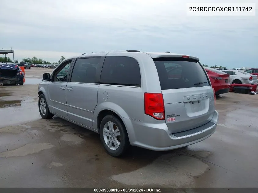 2C4RDGDGXCR151742 2012 Dodge Grand Caravan Crew