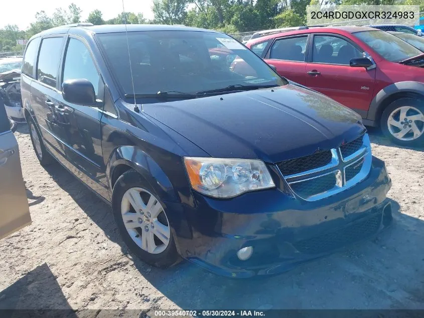 2012 Dodge Grand Caravan Crew VIN: 2C4RDGDGXCR324983 Lot: 39540702