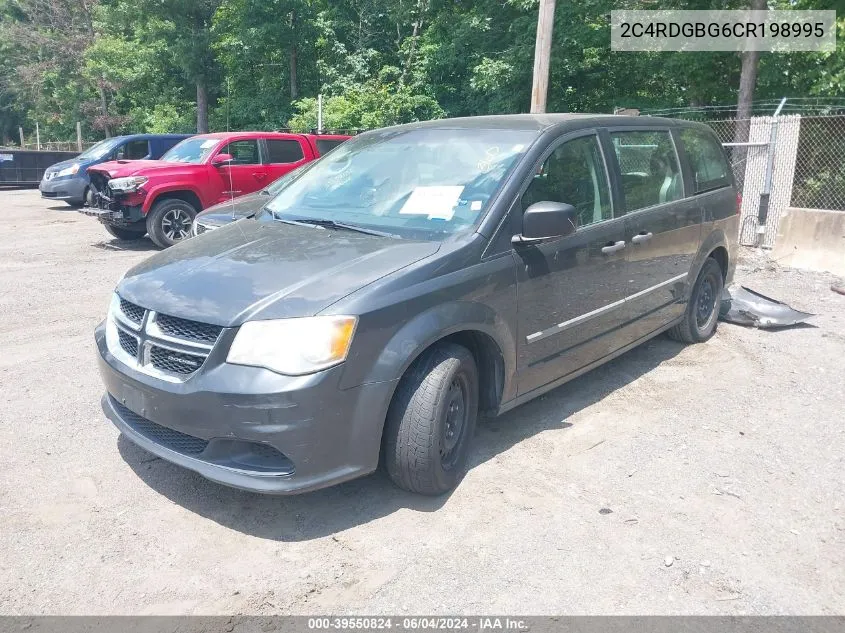 2012 Dodge Grand Caravan Se/Avp VIN: 2C4RDGBG6CR198995 Lot: 39550824