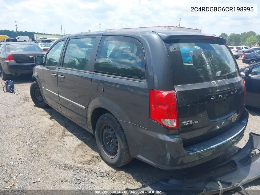 2012 Dodge Grand Caravan Se/Avp VIN: 2C4RDGBG6CR198995 Lot: 39550824