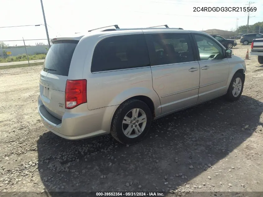 2012 Dodge Grand Caravan Crew VIN: 2C4RDGDG3CR215569 Lot: 39552354