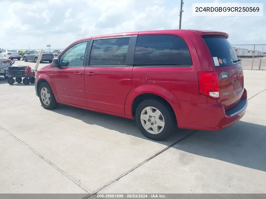 2012 Dodge Grand Caravan Se/Avp VIN: 2C4RDGBG9CR250569 Lot: 39561899