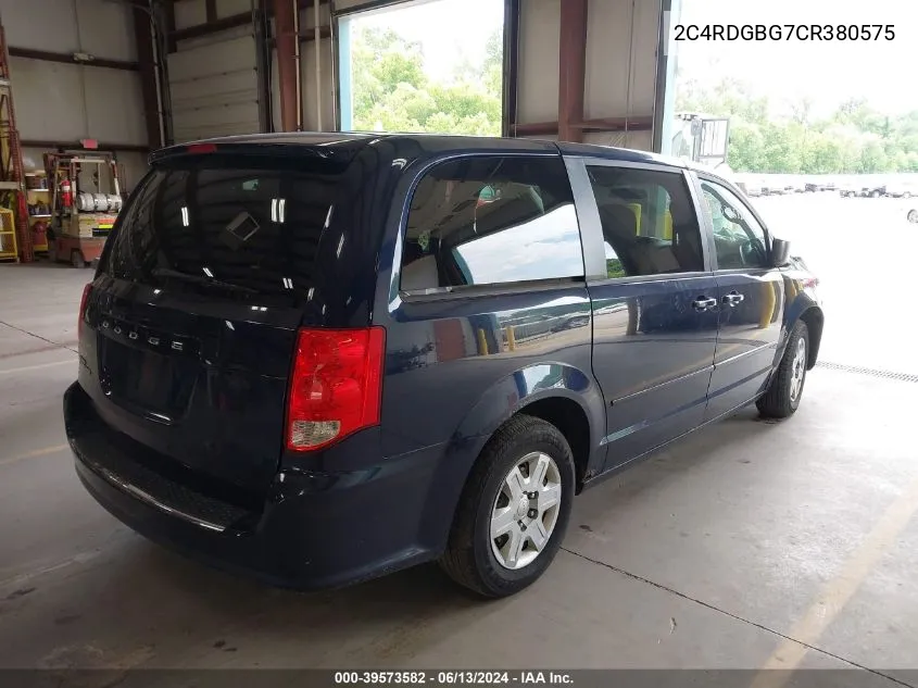 2012 Dodge Grand Caravan Se/Avp VIN: 2C4RDGBG7CR380575 Lot: 39573582