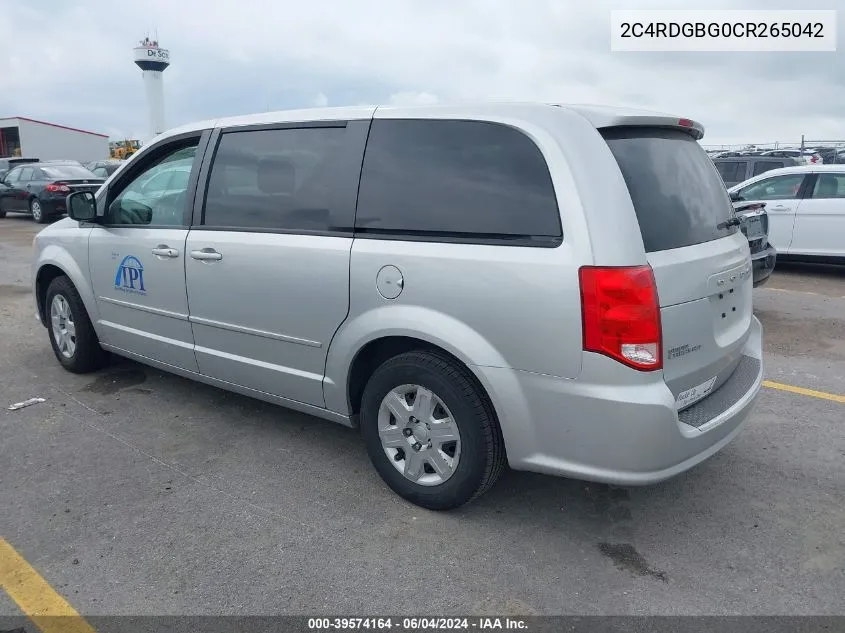 2C4RDGBG0CR265042 2012 Dodge Grand Caravan Se/Avp