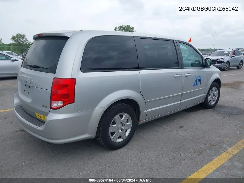 2C4RDGBG0CR265042 2012 Dodge Grand Caravan Se/Avp