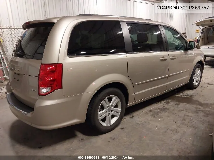 2012 Dodge Grand Caravan Crew VIN: 2C4RDGDG0CR359757 Lot: 39590563