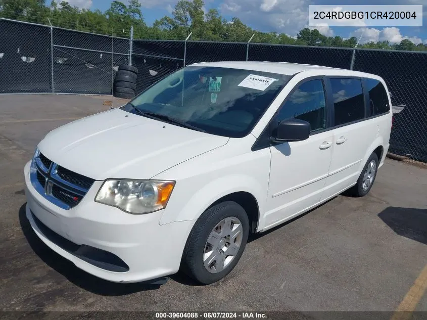 2C4RDGBG1CR420004 2012 Dodge Grand Caravan Se/Avp