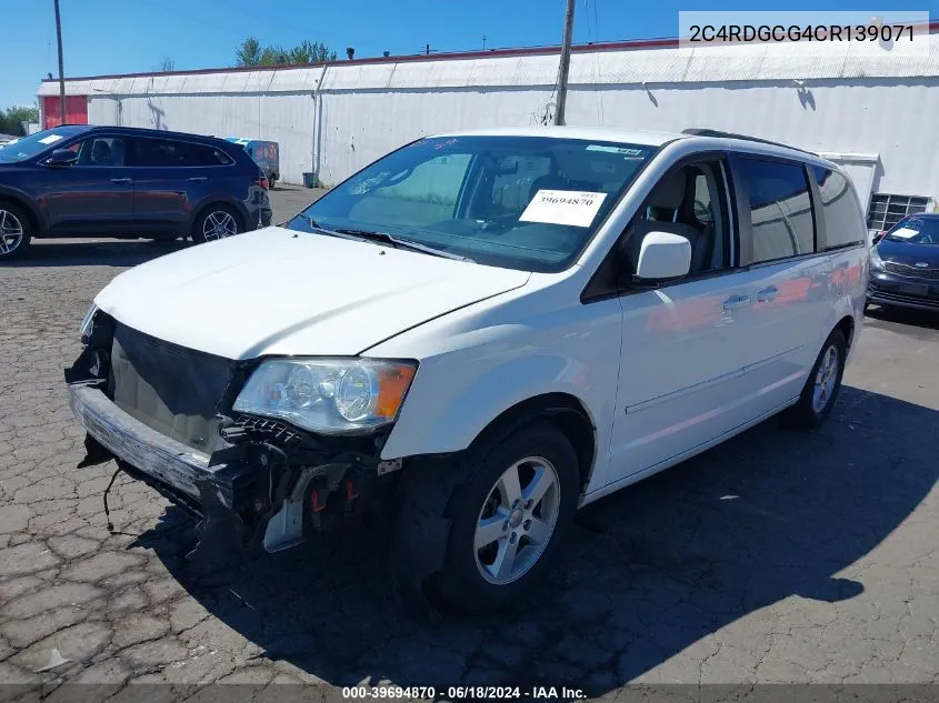 2012 Dodge Grand Caravan Sxt VIN: 2C4RDGCG4CR139071 Lot: 39694870