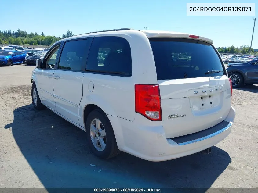 2C4RDGCG4CR139071 2012 Dodge Grand Caravan Sxt