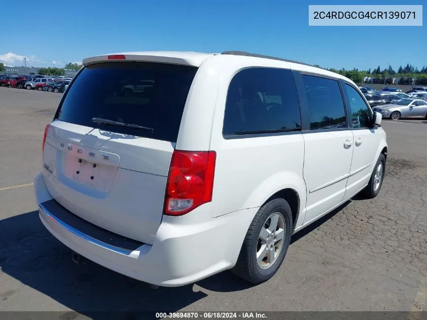 2012 Dodge Grand Caravan Sxt VIN: 2C4RDGCG4CR139071 Lot: 39694870