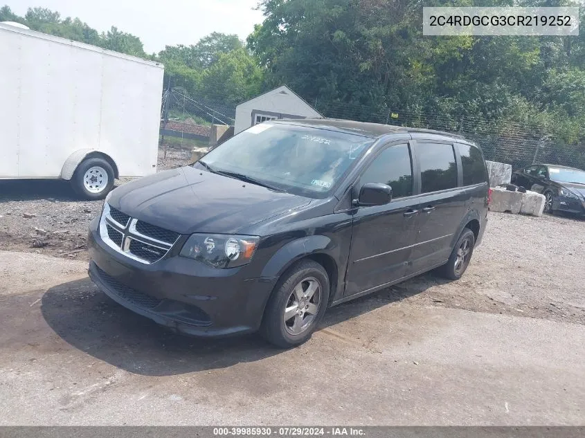 2C4RDGCG3CR219252 2012 Dodge Grand Caravan Sxt