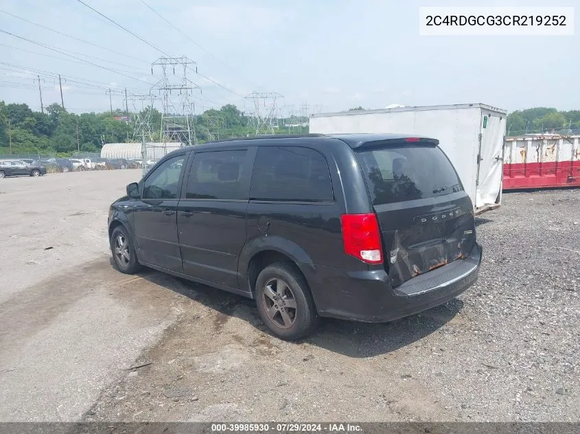 2C4RDGCG3CR219252 2012 Dodge Grand Caravan Sxt