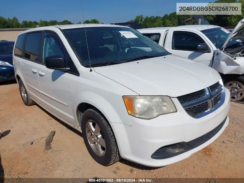 2012 Dodge Grand Caravan Se/Avp VIN: 2C4RDGBG5CR268700 Lot: 40101053