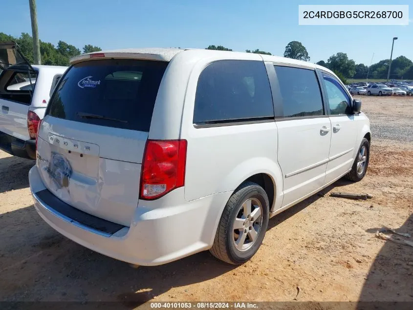 2012 Dodge Grand Caravan Se/Avp VIN: 2C4RDGBG5CR268700 Lot: 40101053