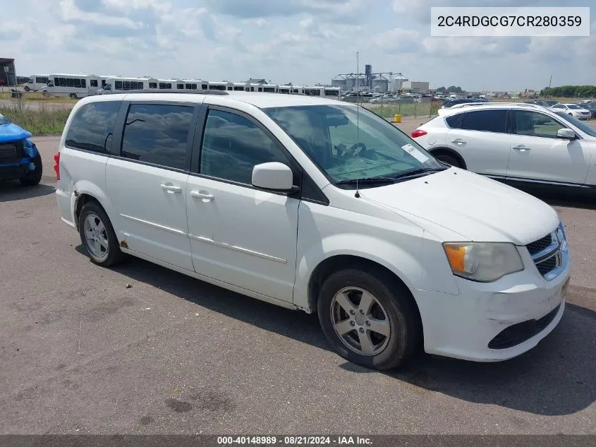 2012 Dodge Grand Caravan Sxt VIN: 2C4RDGCG7CR280359 Lot: 40148989