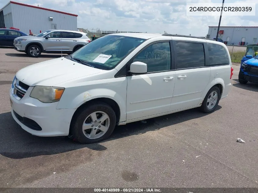 2012 Dodge Grand Caravan Sxt VIN: 2C4RDGCG7CR280359 Lot: 40148989