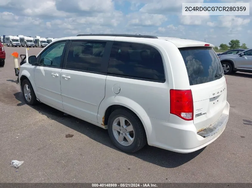 2012 Dodge Grand Caravan Sxt VIN: 2C4RDGCG7CR280359 Lot: 40148989