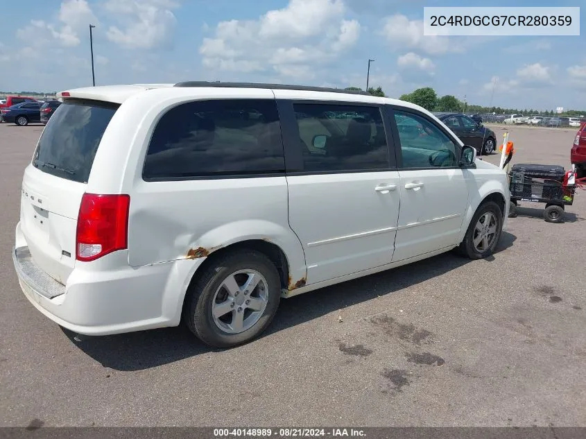 2012 Dodge Grand Caravan Sxt VIN: 2C4RDGCG7CR280359 Lot: 40148989