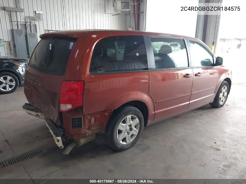 2C4RDGBGZCR184575 2012 Dodge Grand Caravan Se/Avp