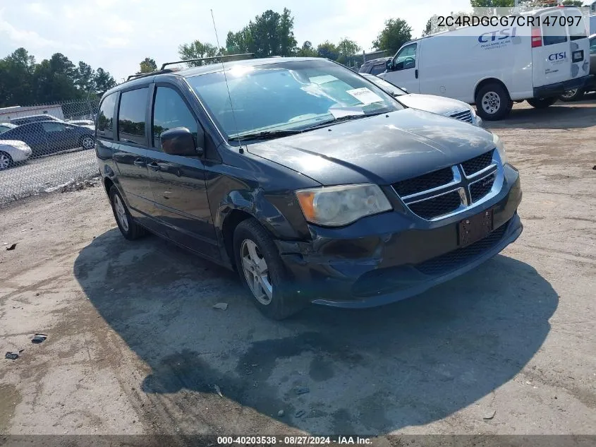 2012 Dodge Grand Caravan Sxt VIN: 2C4RDGCG7CR147097 Lot: 40203538