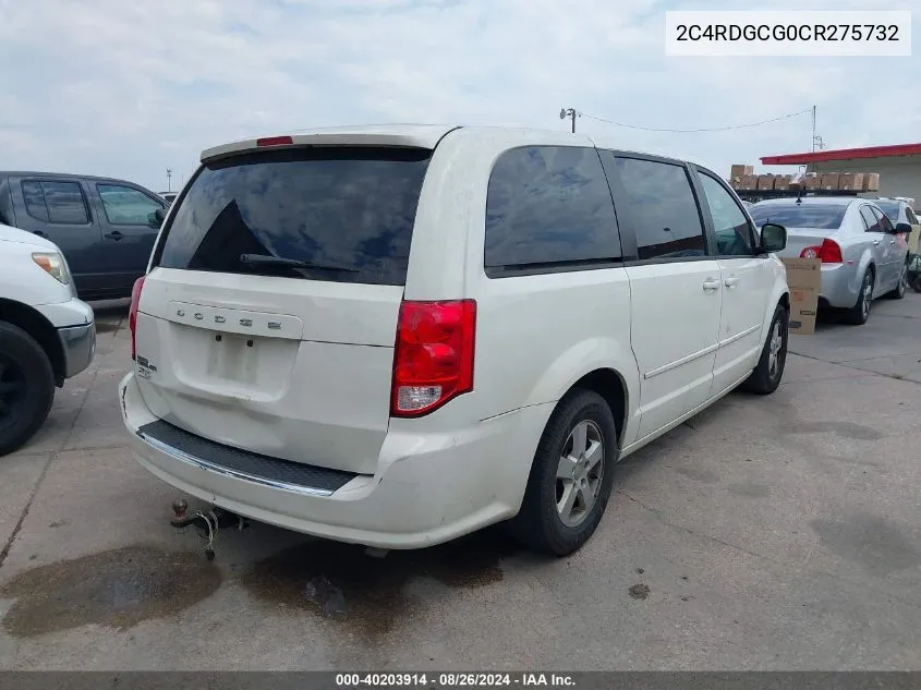 2012 Dodge Grand Caravan Sxt VIN: 2C4RDGCG0CR275732 Lot: 40203914