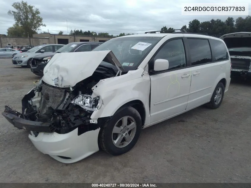 2012 Dodge Grand Caravan Sxt VIN: 2C4RDGCG1CR377833 Lot: 40240727