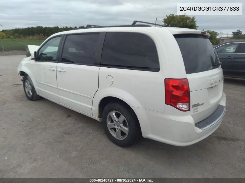 2012 Dodge Grand Caravan Sxt VIN: 2C4RDGCG1CR377833 Lot: 40240727