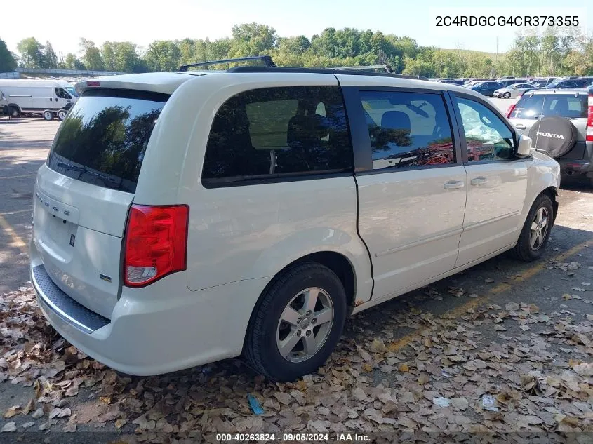 2012 Dodge Grand Caravan Sxt VIN: 2C4RDGCG4CR373355 Lot: 40263824