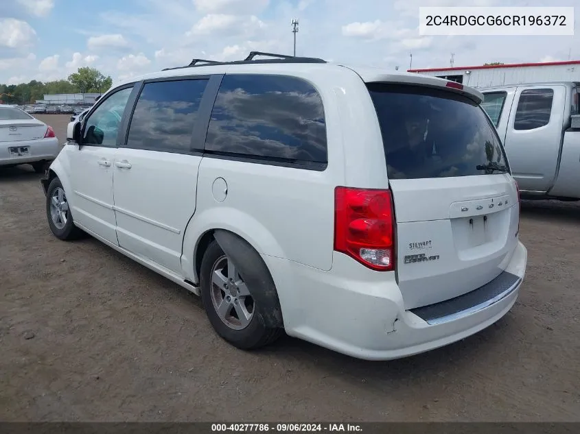 2012 Dodge Grand Caravan Sxt VIN: 2C4RDGCG6CR196372 Lot: 40277786