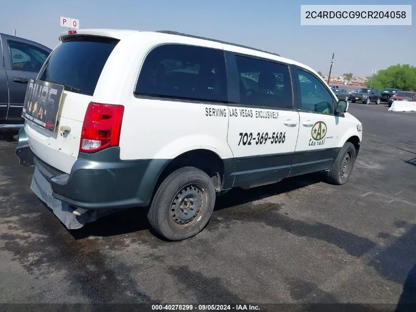 2C4RDGCG9CR204058 2012 Dodge Grand Caravan Sxt