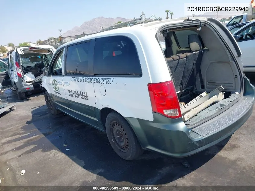 2C4RDGBG6CR229940 2012 Dodge Grand Caravan Se/Avp