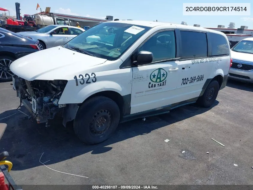 2012 Dodge Grand Caravan Se/Avp VIN: 2C4RDGBG9CR174514 Lot: 40298107