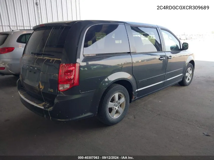 2C4RDGCGXCR309689 2012 Dodge Grand Caravan Sxt