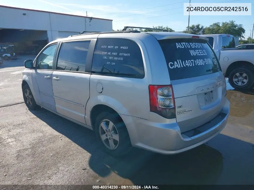 2012 Dodge Grand Caravan Sxt VIN: 2C4RDGCG5CR242516 Lot: 40314230