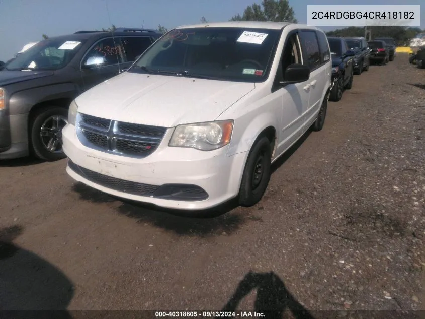 2C4RDGBG4CR418182 2012 Dodge Grand Caravan Se