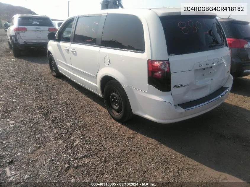 2C4RDGBG4CR418182 2012 Dodge Grand Caravan Se