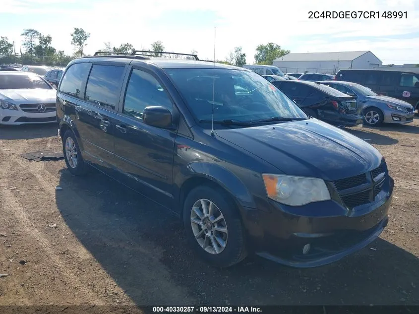 2012 Dodge Grand Caravan R/T VIN: 2C4RDGEG7CR148991 Lot: 40330257