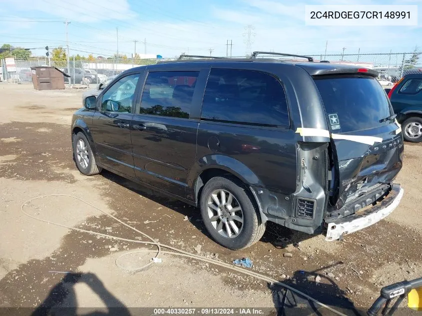 2012 Dodge Grand Caravan R/T VIN: 2C4RDGEG7CR148991 Lot: 40330257