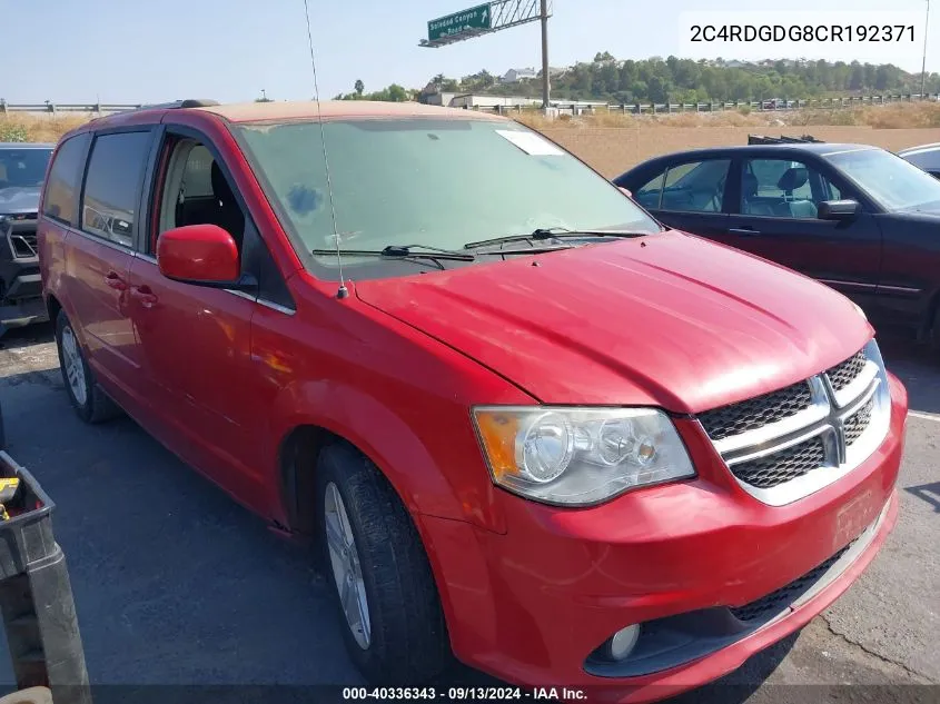 2012 Dodge Grand Caravan Crew VIN: 2C4RDGDG8CR192371 Lot: 40336343