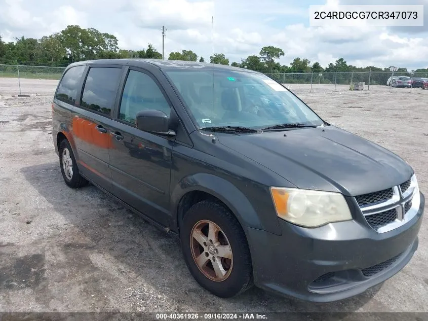 2012 Dodge Grand Caravan Sxt VIN: 2C4RDGCG7CR347073 Lot: 40361926