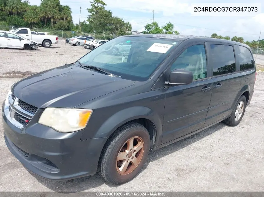 2012 Dodge Grand Caravan Sxt VIN: 2C4RDGCG7CR347073 Lot: 40361926