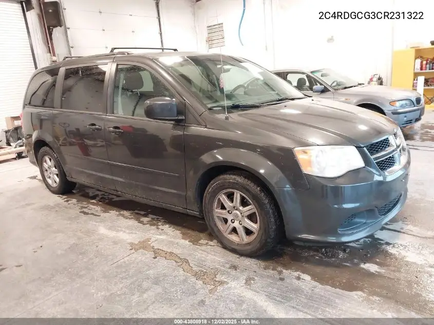 2C4RDGCG3CR231322 2012 Dodge Grand Caravan Sxt