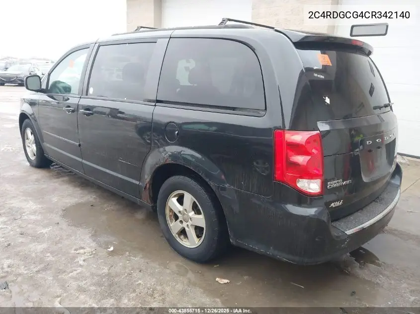 2C4RDGCG4CR342140 2012 Dodge Grand Caravan Sxt