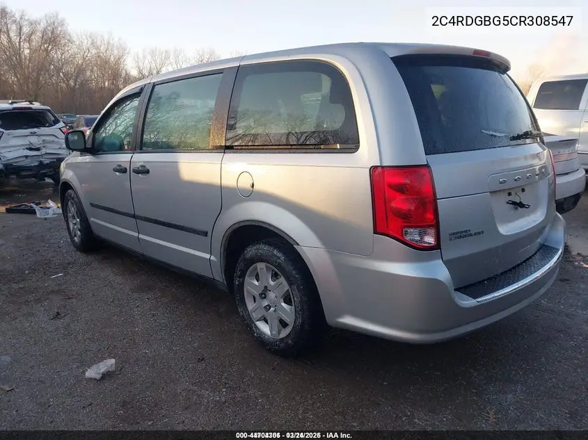 2C4RDGBG5CR308547 2012 Dodge Grand Caravan Se/Avp