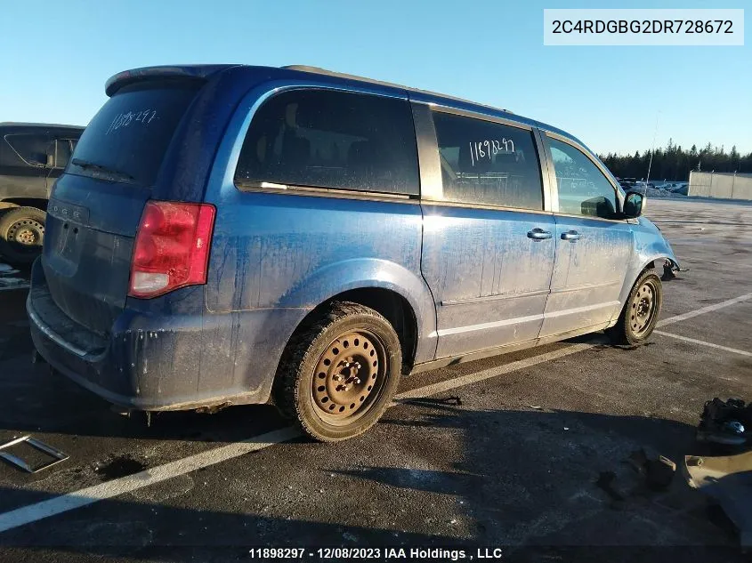 2013 Dodge Grand Caravan Se VIN: 2C4RDGBG2DR728672 Lot: 11898297