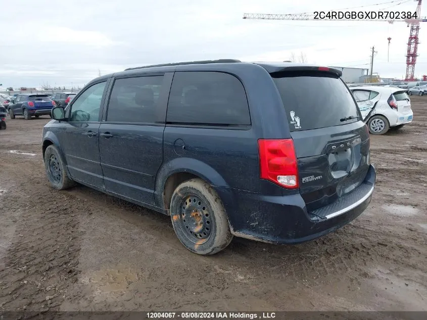 2013 Dodge Grand Caravan Se/Sxt VIN: 2C4RDGBGXDR702384 Lot: 12004067