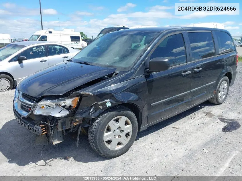 2013 Dodge Grand Caravan Se VIN: 2C4RDGBG2DR624666 Lot: 12013935